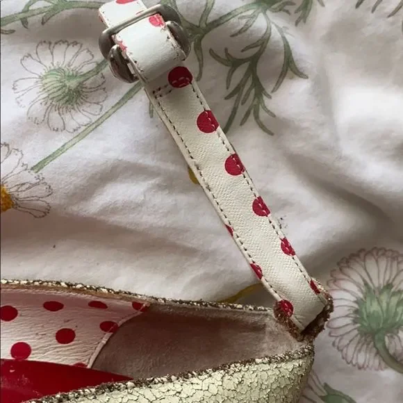 Vintage red polka dot irregular choice heels - Picture 8 of 8